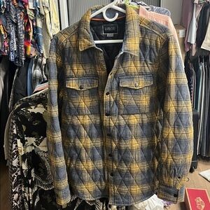 Valor Blue and Yellow Lined Flannel Shirt Jacket